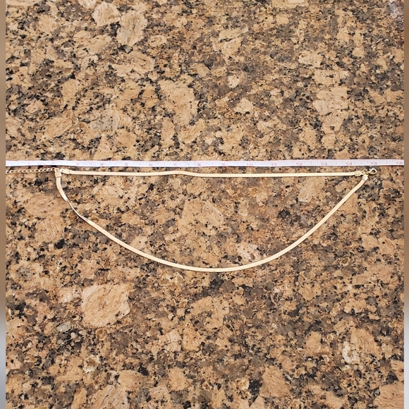 18K Gold Layered Flat Snake Bone Choker Necklace - Picture 2 of 4